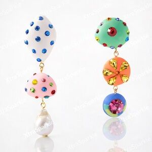 Colorful Gemstone Drop Earrings